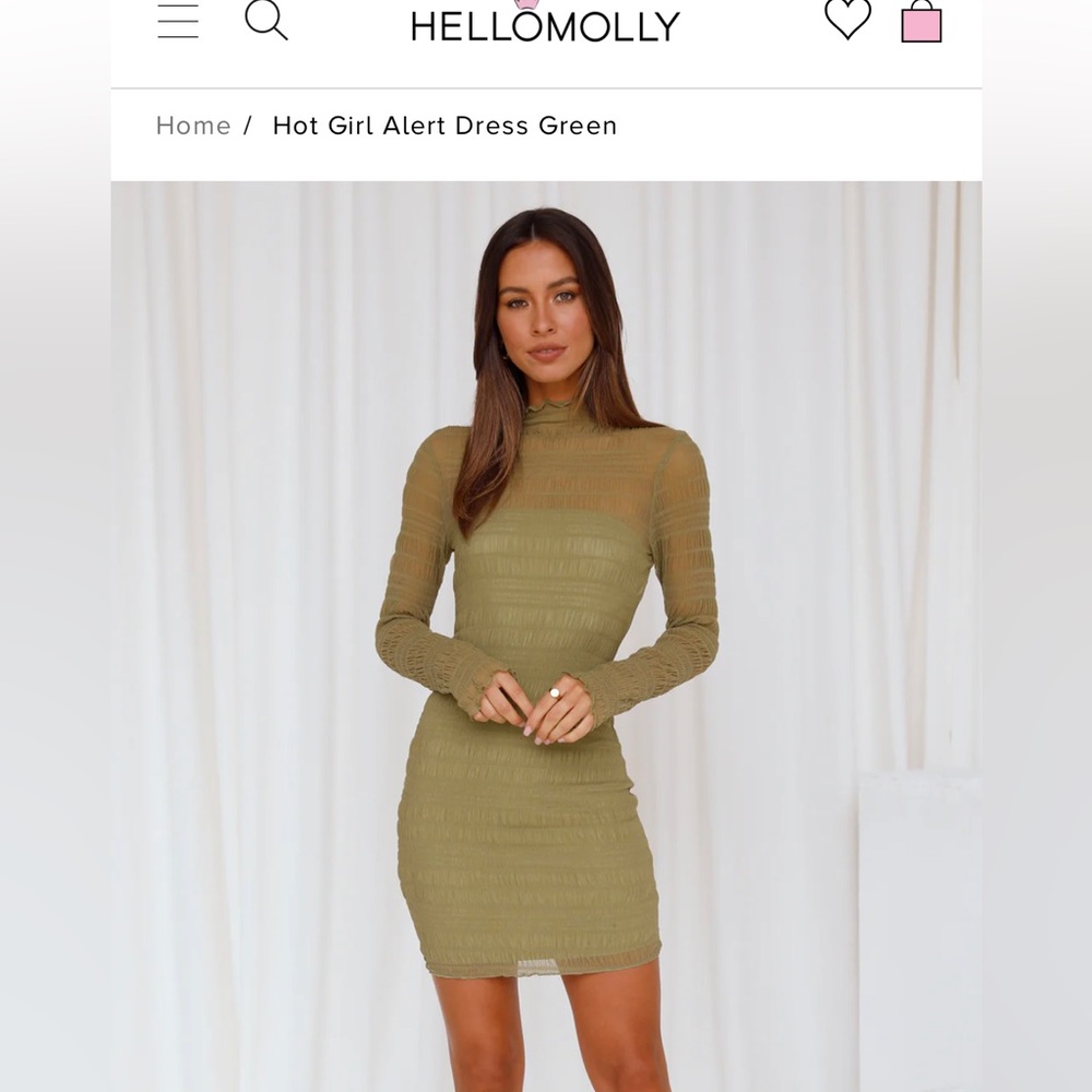 Holly Molly Green Dress Long Sleeved